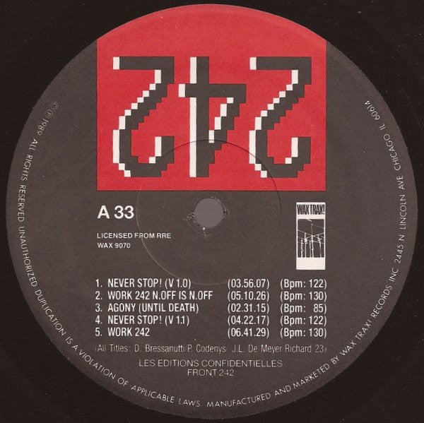 Front 242 : Never Stop (12", EP)