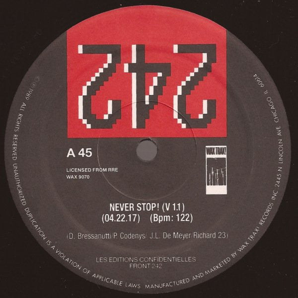 Front 242 : Never Stop (12", EP)