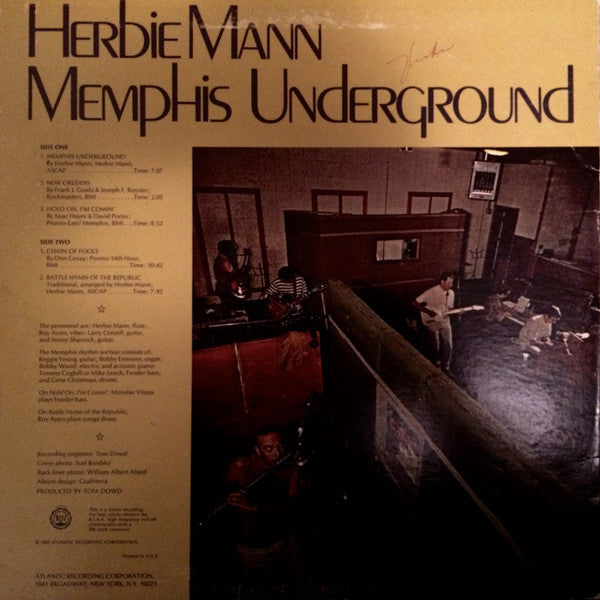 Herbie Mann : Memphis Underground (LP, Album, Club)