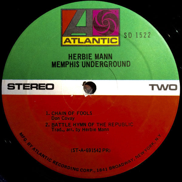 Herbie Mann : Memphis Underground (LP, Album, Club)