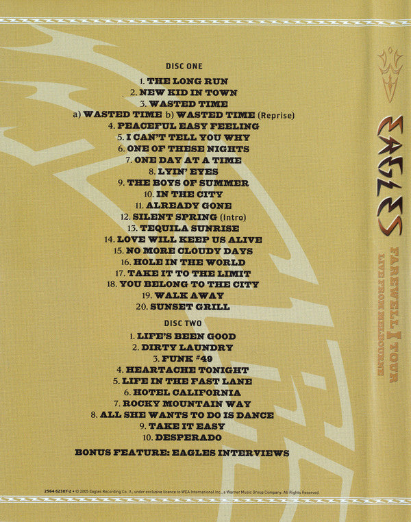 Eagles : Farewell 1 Tour - Live From Melbourne (2xDVD-V, Multichannel, PAL, 16:)