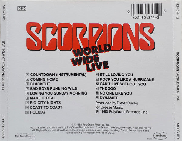 Scorpions : World Wide Live (CD, Album)