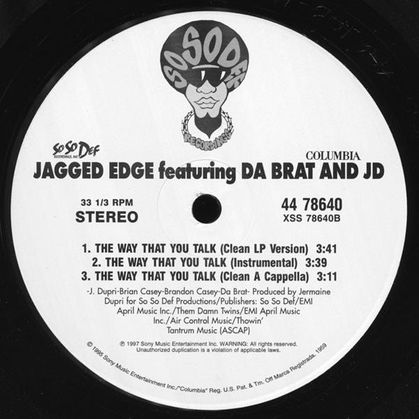 Jagged Edge (2) Featuring Da Brat & JD* : The Way That You Talk (12", Single)