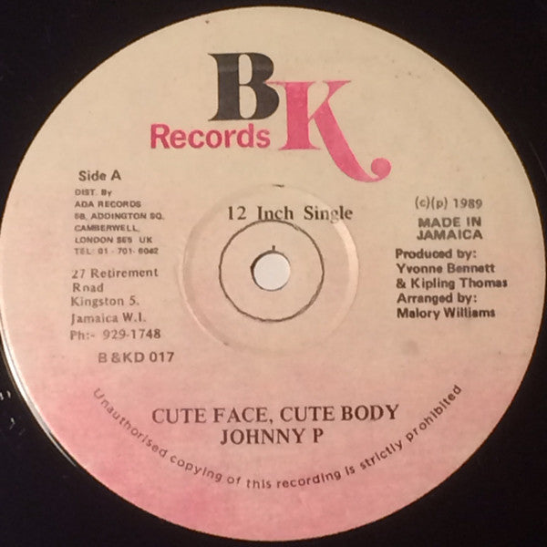 Johnny P : Cute Face, Cute Body (12")