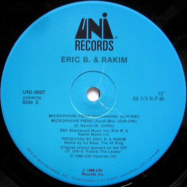 Eric B. & Rakim : Microphone Fiend (12",33 ⅓ RPM)