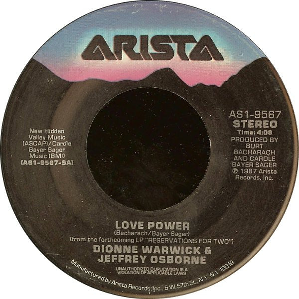 Dionne Warwick & Jeffrey Osborne : Love Power (7", Single, Spe)