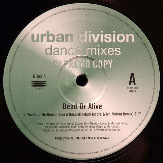 Dead Or Alive : You Spin Me Round (Like A Record) (12", Single, Promo)