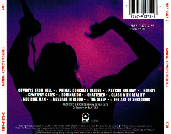 Pantera : Cowboys From Hell (CD, Album, RE)