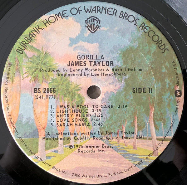 James Taylor (2) : Gorilla (LP, Album)