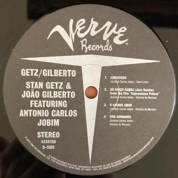 Stan Getz / Joao Gilberto* Featuring Antonio Carlos Jobim : Getz / Gilberto (LP, Album, RE, RP)