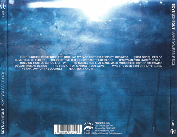 Boys Night Out : Make Yourself Sick (CD, Album)