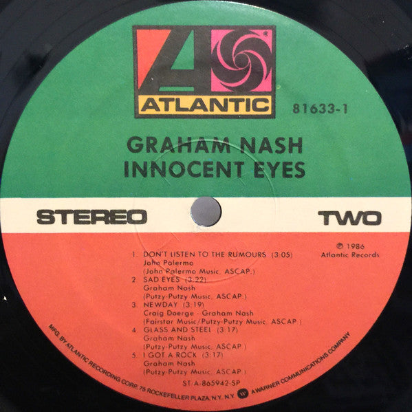 Graham Nash : Innocent Eyes (LP, Album, SP )
