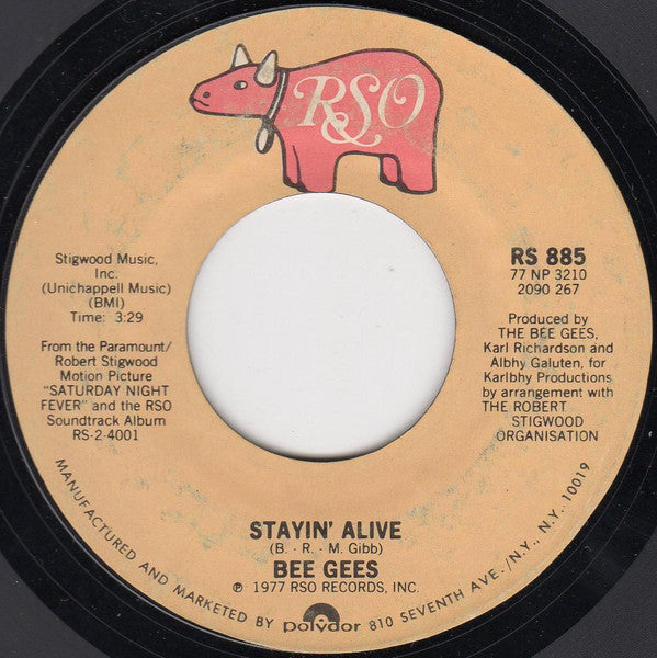 Bee Gees : Stayin' Alive (7", Single, Styrene, PRC)
