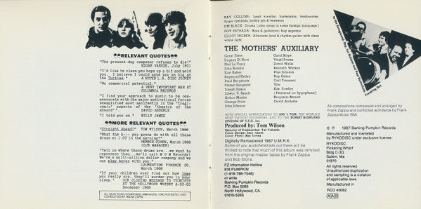 The Mothers, Frank Zappa : Freak Out! (CD, Album, Club, RE)