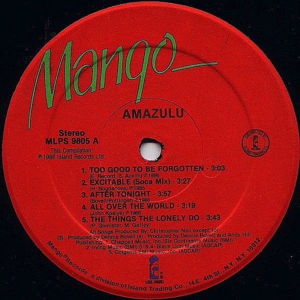 Amazulu : Amazulu (LP, Album, Comp)