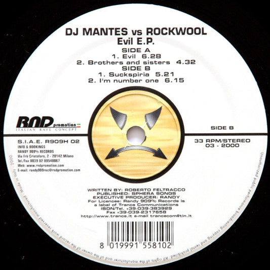 DJ Mantes vs. Rockwool : Evil E.P. (12", EP)