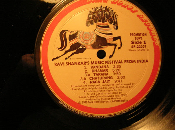 Ravi Shankar : Ravi Shankar's Music Festival From India (LP, Album, Promo)
