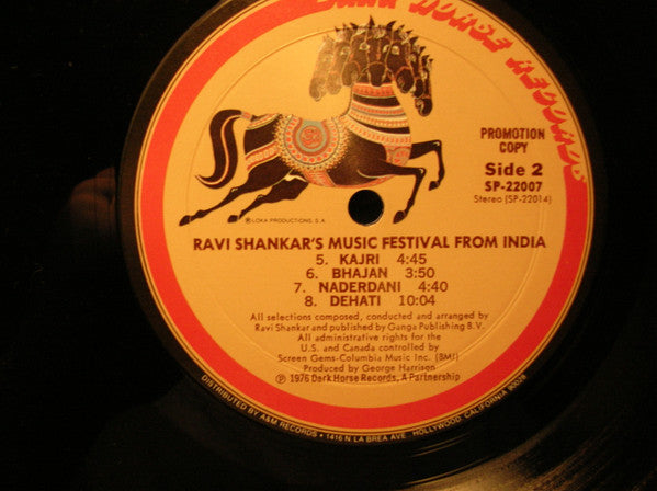 Ravi Shankar : Ravi Shankar's Music Festival From India (LP, Album, Promo)