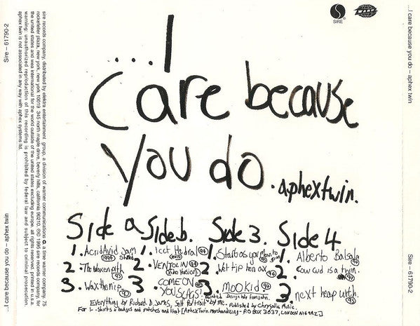 Aphex Twin : ...I Care Because You Do (CD, Album, RE, RP)