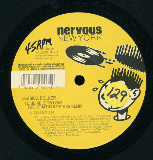 Jessica Folcker : To Be Able To Love (The Jonathan Peters Mixes) (12")