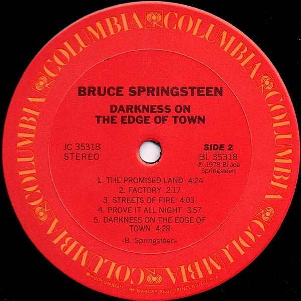 Bruce Springsteen : Darkness On The Edge Of Town (LP, Album, Pit)