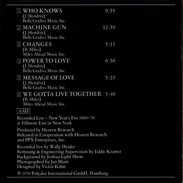 Hendrix* : Band Of Gypsys (CD, Album, RE)