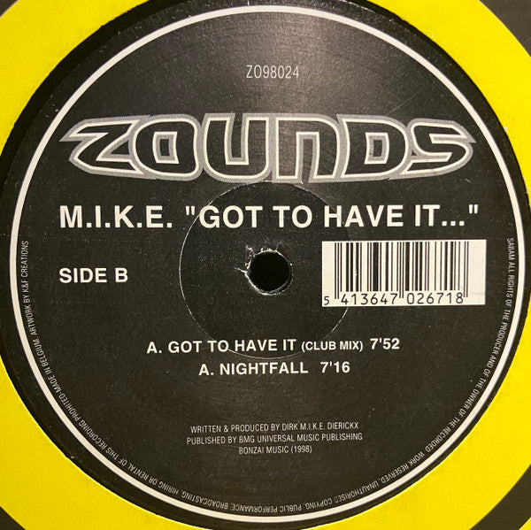 M.I.K.E. : Got To Have It (12", M/Print)