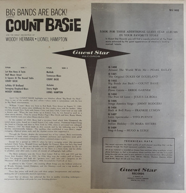 Count Basie, Woody Herman, Lionel Hampton : Big Bands Are Back! (LP, Comp)