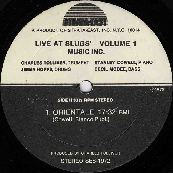 Music Inc : Live At Slugs' Volume 1 (LP, Album)