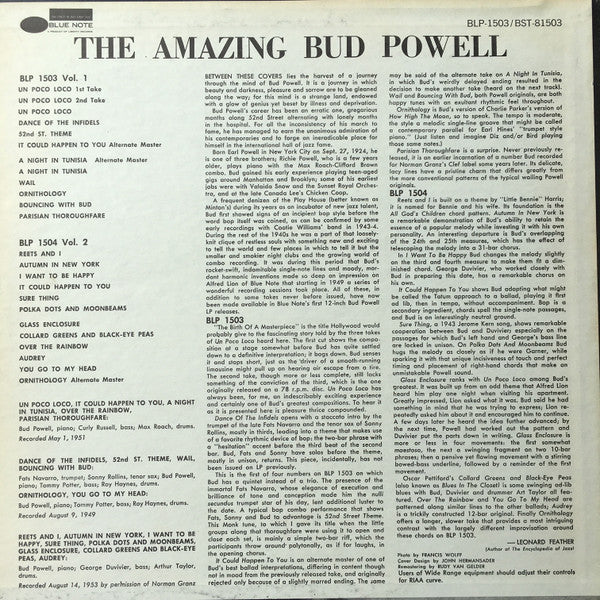 Bud Powell : The Amazing Bud Powell, Volume 1 (LP, Album, RE, RM)