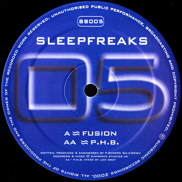 Sleepfreaks : Fusion / P.H.B. (12")