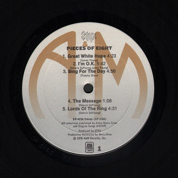 Styx : Pieces Of Eight (LP, Album, Pit)