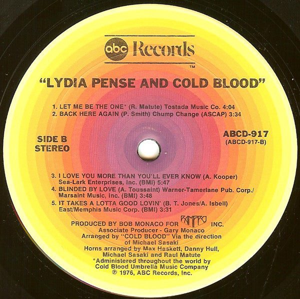 Lydia Pense & Cold Blood : Lydia Pense & Cold Blood (LP, Album)