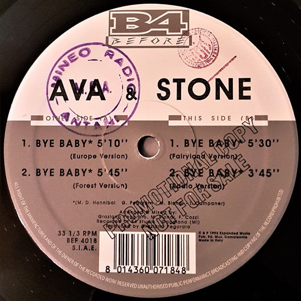 Ava & Stone : Bye Baby (12", Promo)