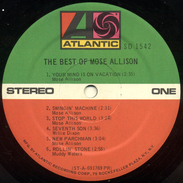 Mose Allison : The Best Of Mose Allison (LP, Comp, RE, Pre)
