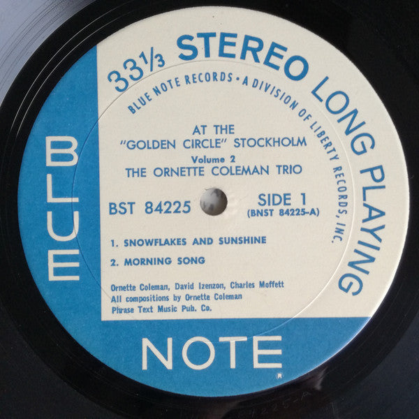 The Ornette Coleman Trio : At The "Golden Circle" Stockholm - Volume Two (LP, Album, RE)