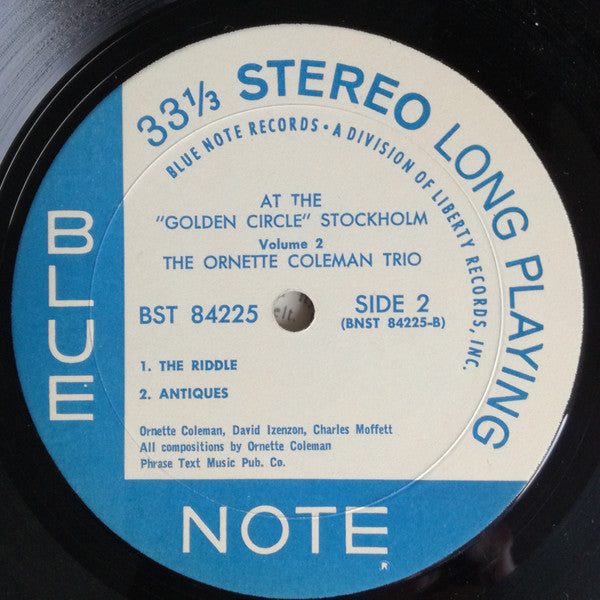 The Ornette Coleman Trio : At The "Golden Circle" Stockholm - Volume Two (LP, Album, RE)