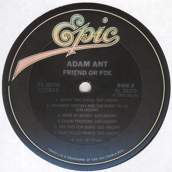 Adam Ant : Friend Or Foe (LP, Album, Car)