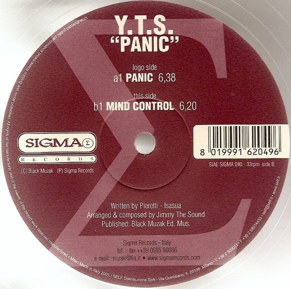 Jimmy The Sound : Panic (12", Tra)
