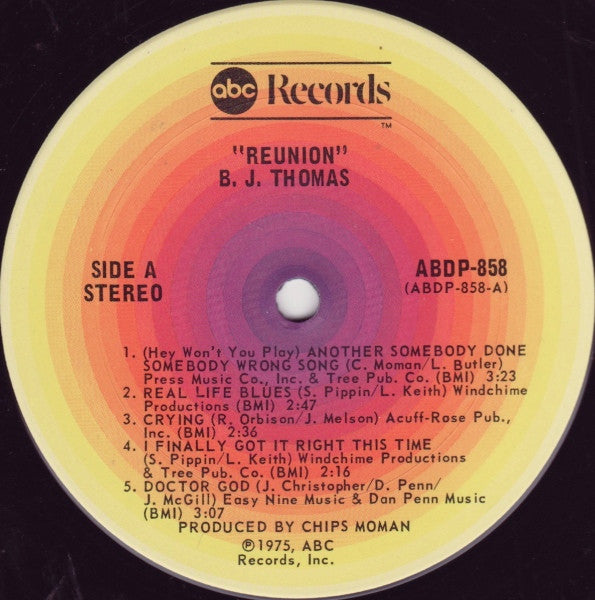 B. J. Thomas* : Reunion (LP, Album)