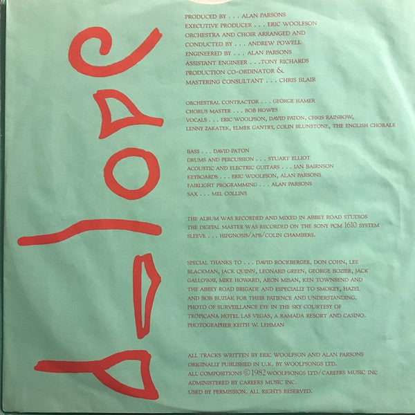 The Alan Parsons Project : Eye In The Sky (LP, Album, Hub)