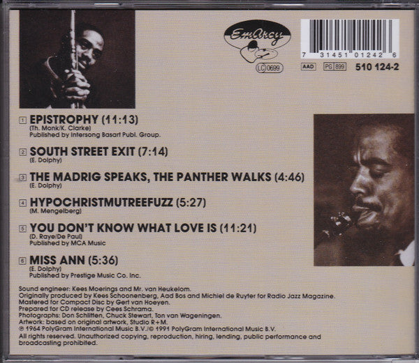 Eric Dolphy : Last Date (CD, Album, RE, RM, RP, Cop)