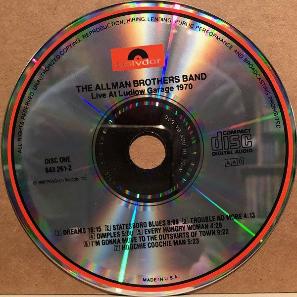 The Allman Brothers Band : Live At Ludlow Garage 1970 (2xCD, Album, RM, PDO)