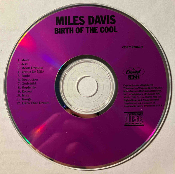 Miles Davis : Birth Of The Cool (CD, Album, Comp, RE, San)