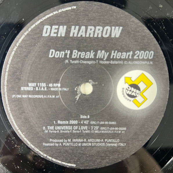 Den Harrow : Don't Break My Heart 2000 (12")