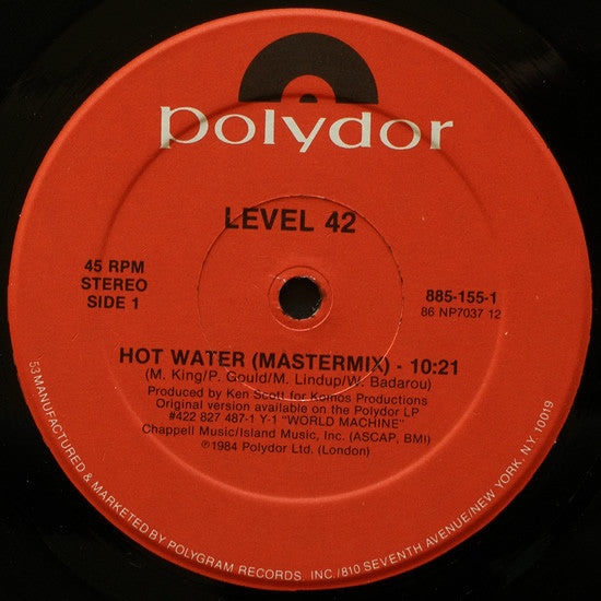 Level 42 : Hot Water (12", Single)