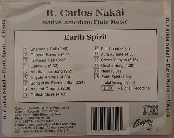 R. Carlos Nakai : Earth Spirit (CD, Album)