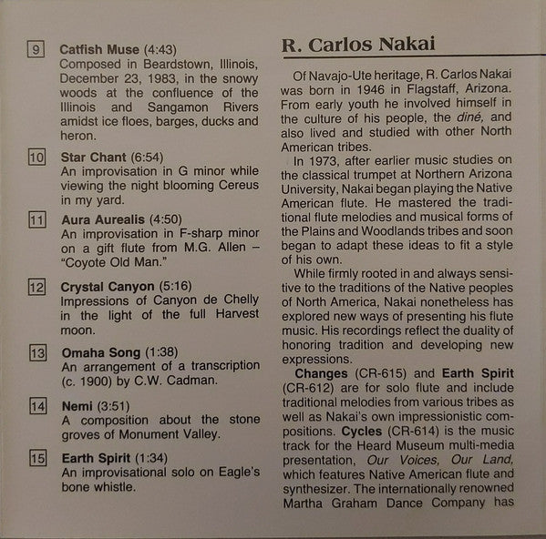 R. Carlos Nakai : Earth Spirit (CD, Album)