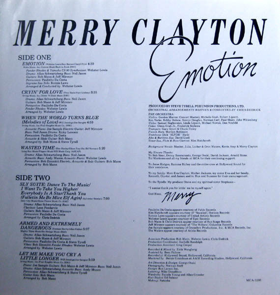 Merry Clayton : Emotion (LP, Album, Glo)