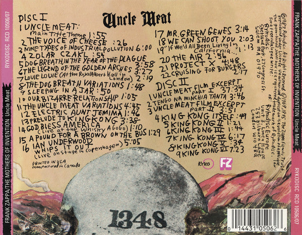 Frank Zappa / The Mothers : Uncle Meat (2xCD, Album, RE, RM)